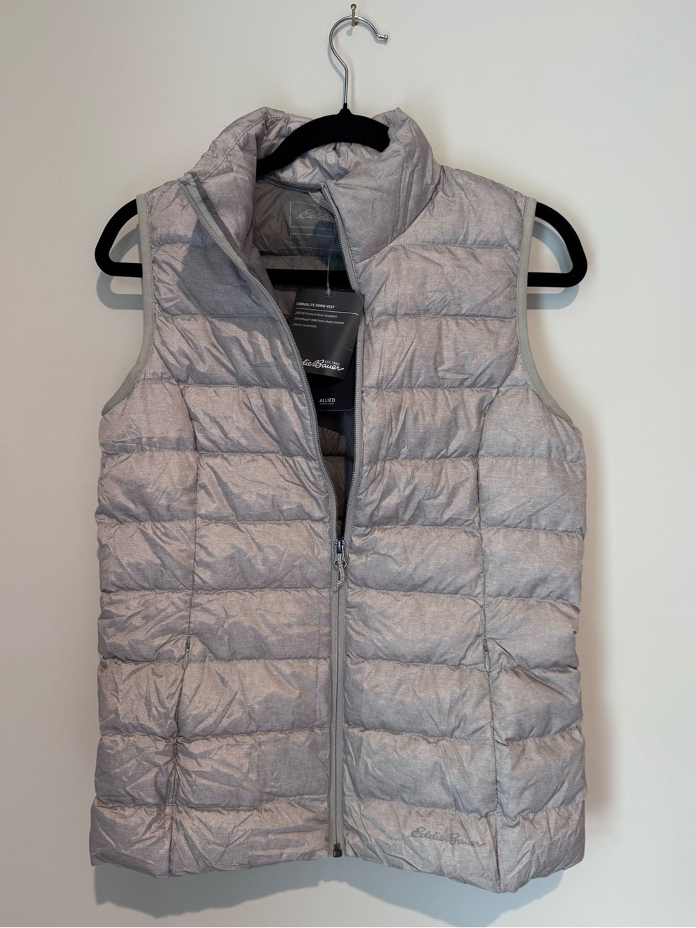 Eddie Bauer Light Gray Quilted Puffer Vest